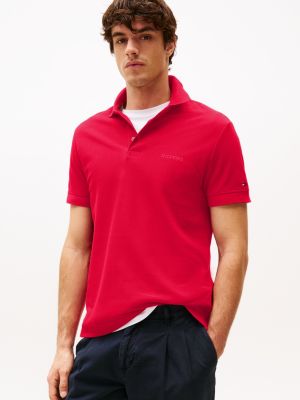 polo coupe standard hilfiger monotype red pour hommes tommy hilfiger