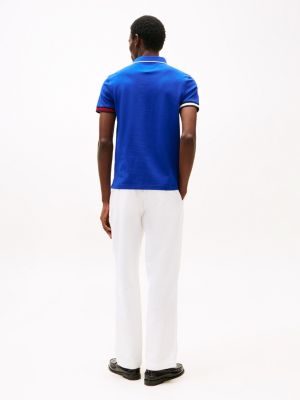 polo ajusté à liseré emblématique plusieurs couleurs pour hommes tommy hilfiger