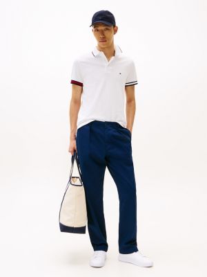 multi slim fit poloshirt mit tommy-bündchen für herren - tommy hilfiger