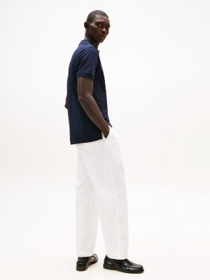 polo coupe standard et col à liseré bleu pour hommes tommy hilfiger