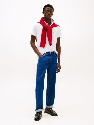 polo coupe standard et col à liseré blanc pour hommes tommy hilfiger