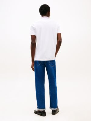polo coupe standard et col à liseré blanc pour hommes tommy hilfiger