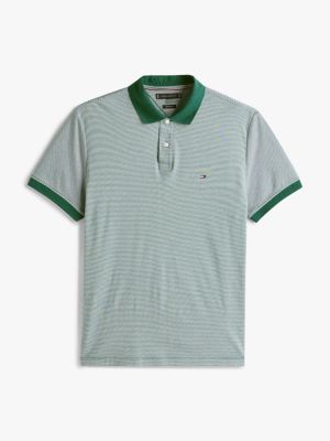 polo coupe standard à rayures gris pour hommes tommy hilfiger