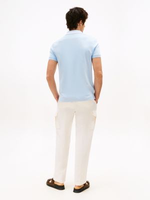 polo de corte regular azul de hombres tommy hilfiger