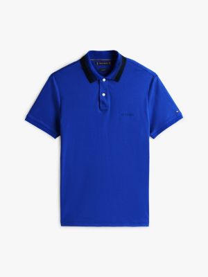 polo coupe standard bleu pour hommes tommy hilfiger