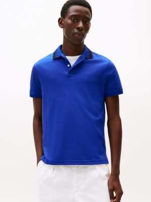 polo de corte regular blue de hombres tommy hilfiger