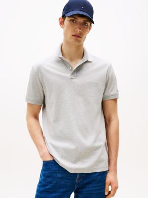 grey regular fit polo shirt for men tommy hilfiger