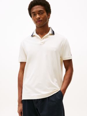 white regular fit poloshirt voor heren - tommy hilfiger