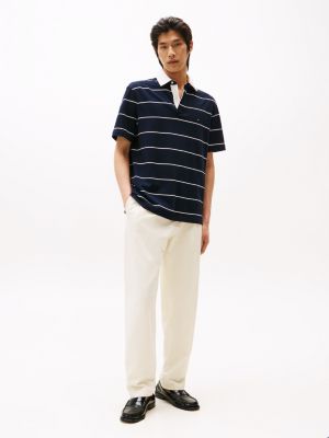 polo relaxed fit in jersey a righe multicolore da uomini tommy hilfiger