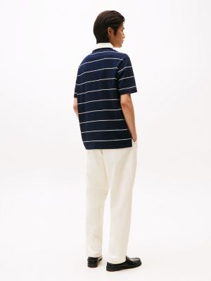 polo relaxed fit in jersey a righe multicolore da uomini tommy hilfiger