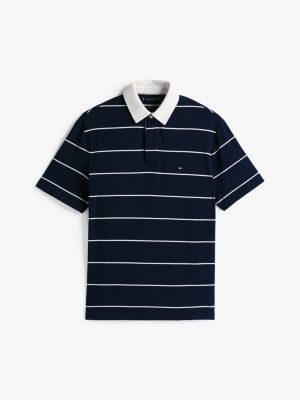 polo décontracté en jersey à rayures plusieurs couleurs pour hommes tommy hilfiger