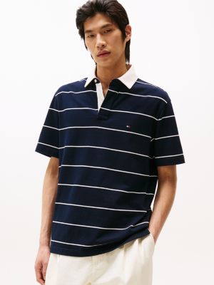 polo relaxed fit in jersey a righe multicolore da uomini tommy hilfiger