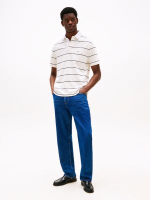 polo relaxed fit in jersey a righe multicolore da uomini tommy hilfiger