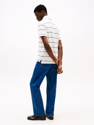 polo relaxed fit in jersey a righe multicolore da uomini tommy hilfiger