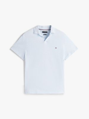 blue regular fit textured oxford polo shirt for men tommy hilfiger