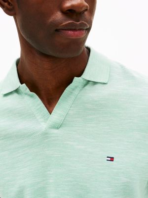 green regular fit textured oxford polo shirt for men tommy hilfiger