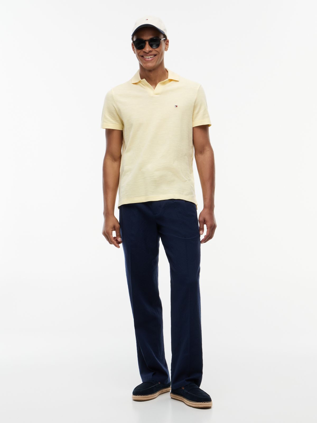 Regular Fit Textured Oxford Pique Polo Shirt — Yellow