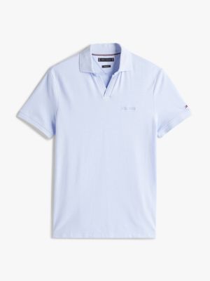 blue regular fit terry polo shirt for men tommy hilfiger