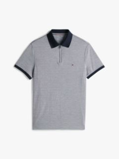Performance Regular Fit Zip Oxford Polo Shirt — Blue 5