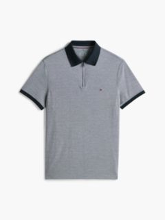 Performance Regular Fit Zip Oxford Polo Shirt — Blue 6