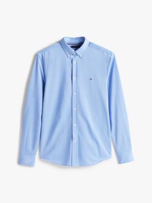 blau slim fit button-down-hemd für herren - tommy hilfiger