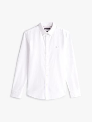 chemise ajustée th flex blanc pour hommes tommy hilfiger