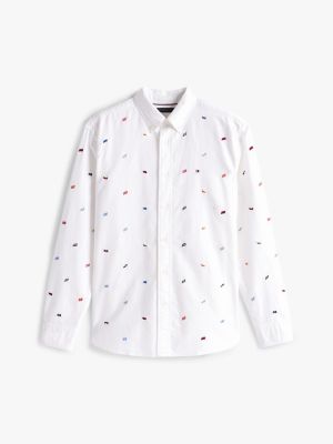 multi relaxed fit flag embroidery oxford shirt for men tommy hilfiger