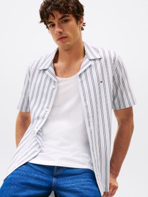 multi regular fit stripe short sleeve shirt for men tommy hilfiger