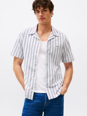 multi regular fit stripe short sleeve shirt for men tommy hilfiger