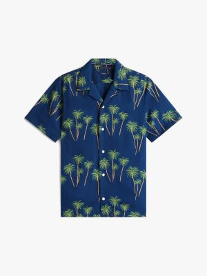 multi regular fit tropical print lightweight shirt for men tommy hilfiger