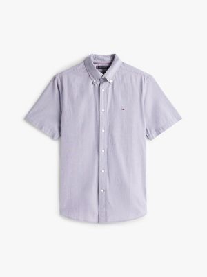 grau th flex popeline-hemd mit hahnentritt-muster für herren - tommy hilfiger