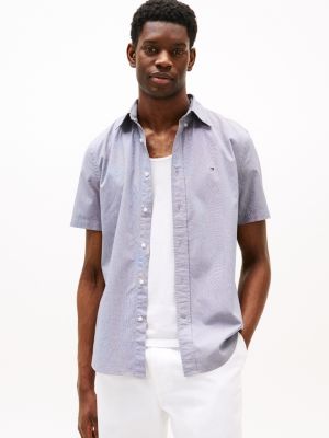 camicia th flex con motivo pied de poule grey da uomini tommy hilfiger