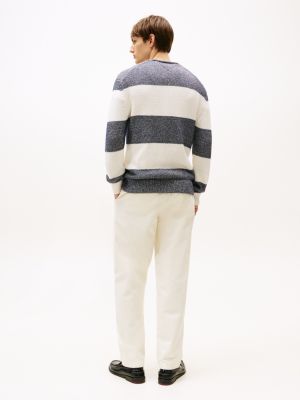 multi rolled collar crew neck jumper for men tommy hilfiger