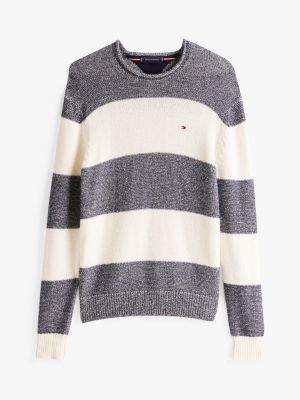 multi rolled collar crew neck jumper for men tommy hilfiger