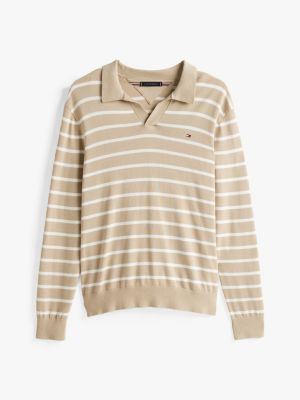 multi polo collar v-neck jumper for men tommy hilfiger