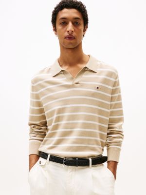 multi polo collar v-neck jumper for men tommy hilfiger