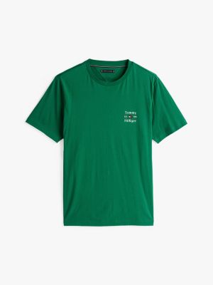 green logo crew neck t-shirt for men tommy hilfiger