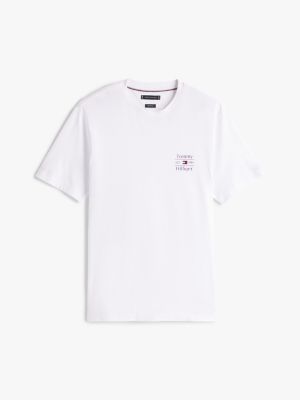 white logo crew neck t-shirt for men tommy hilfiger