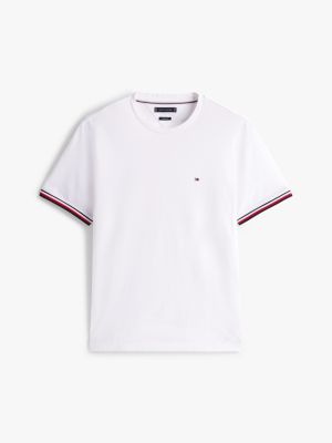 meerdere kleuren t-shirt met ronde hals en signature-boorden voor heren - tommy hilfiger