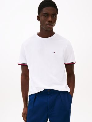 multi signature cuffs crew-neck t-shirt for men tommy hilfiger