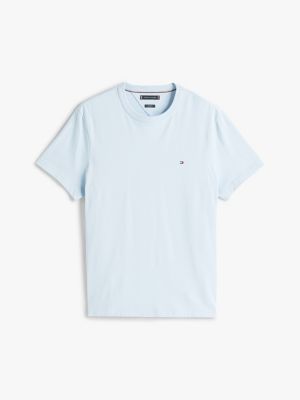 blau rundhals-t-shirt mit logo für herren - tommy hilfiger