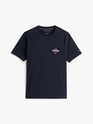 blue logo crew neck t-shirt for men tommy hilfiger