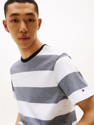 multi stripe crew neck t-shirt for men tommy hilfiger