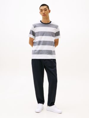 multi stripe crew neck t-shirt for men tommy hilfiger