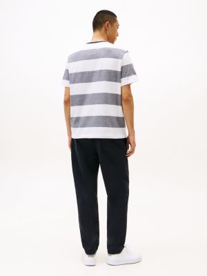 multi stripe crew neck t-shirt for men tommy hilfiger