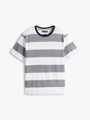 t-shirt con motivo a righe multicolore da uomini tommy hilfiger