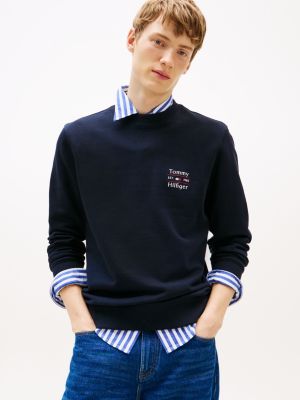 pullover regular fit blue da uomini tommy hilfiger