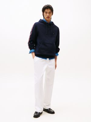 blue global stripe drawstring hoody for men tommy hilfiger