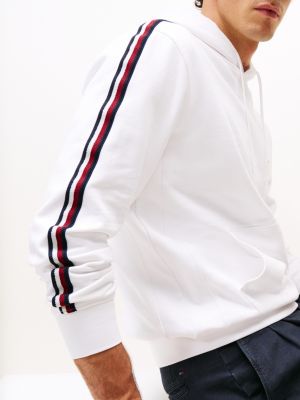 white global stripe drawstring hoody for men tommy hilfiger