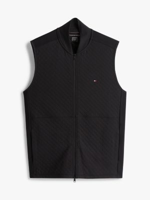 gilet sportivo con collo stile baseball nero da uomini tommy hilfiger